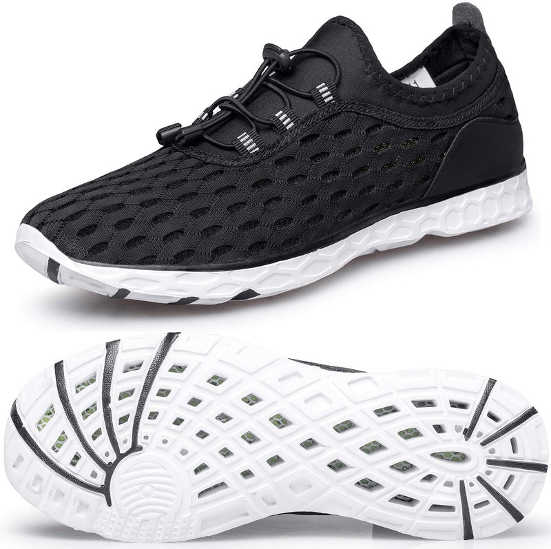 DOUSSPRT Women's Water Shoes Quick Drying Sports Aqua Shoes Blackwhite Size 7 - Image 1